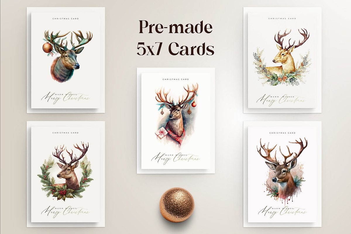 Christmas Postcards with Deer, a Card Template by optimism (Photo 2 of 8)