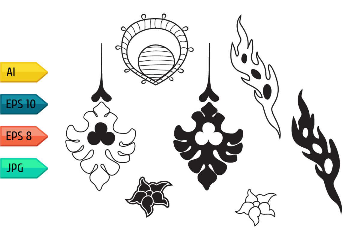 Set of vintage floral silhouettes, a Pattern Graphic by julia_musdotter (Photo 11 of 11)