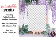 Wisteria Table Number Mockup PSD, a Product Mockup by Printable Pretty Studio (Thumbnail 2 of 9)