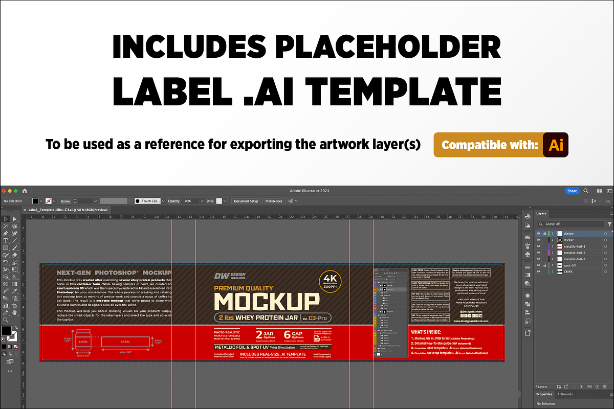 2lb Whey Protein Jar Mockup C3-Pro, a Packaging Mockup by Design Warlord (Photo 7 of 17)