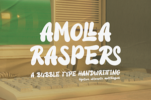 Amolla Raspers | Bubble Type, a Handwritten Font by Denustudios