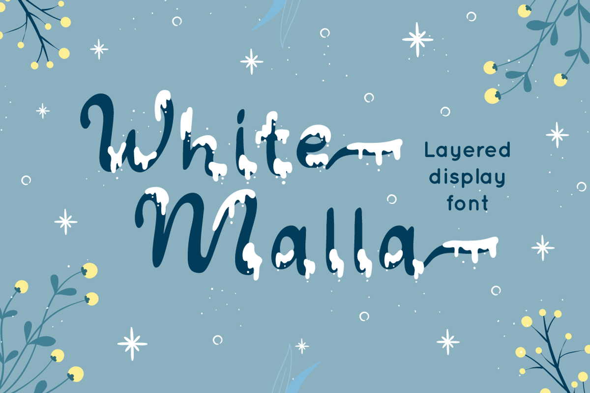 White Malla - Christmas Font, a Script Font by Attype (Photo 1 of 8)