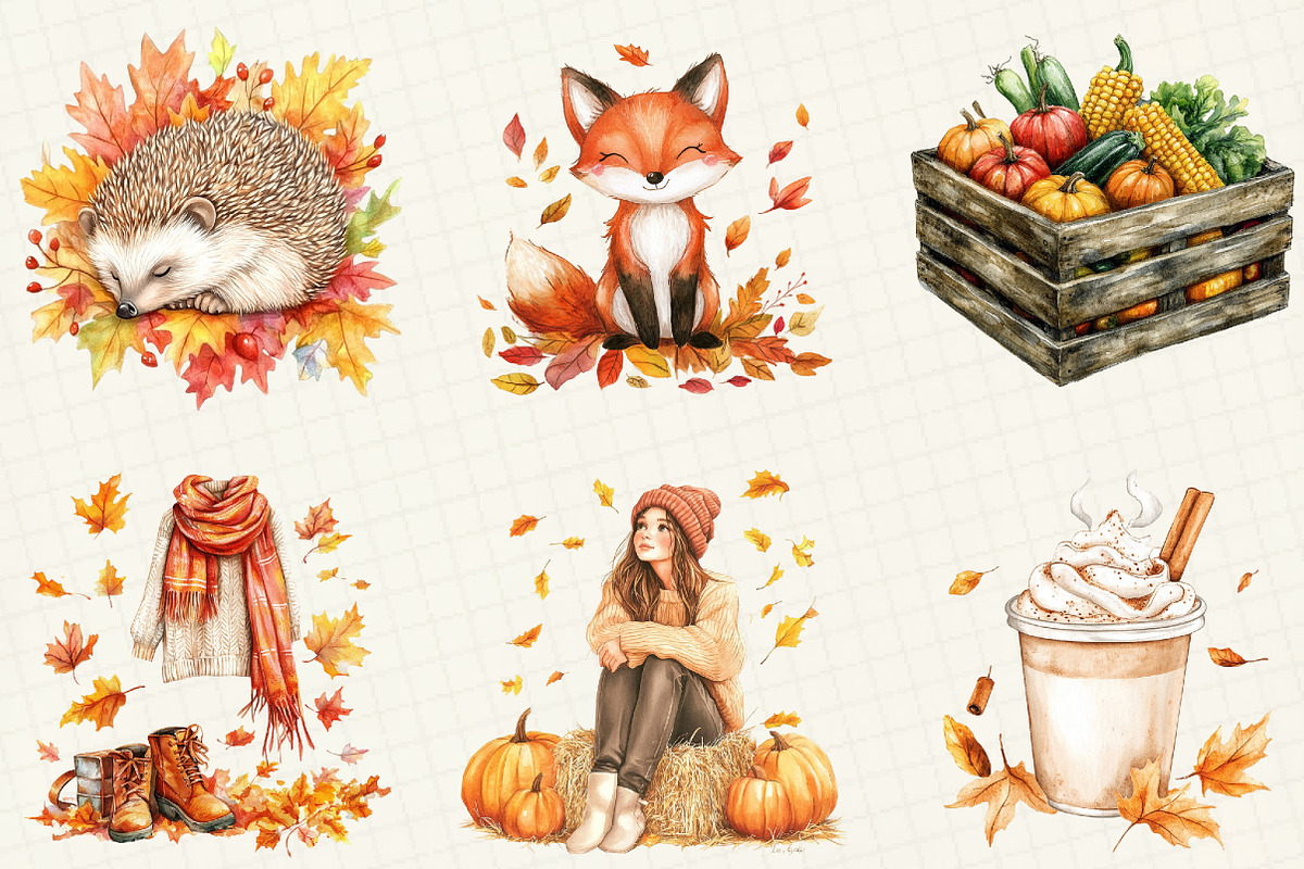 Fall Autumn Sublimation Clipart, an Illustration by OK Design (Photo 2 of 5)