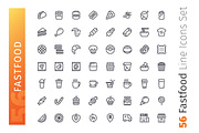 Fastfood Line Icons Set, an Outline Icon by Voysla's Shop (Thumbnail 2 of 4)