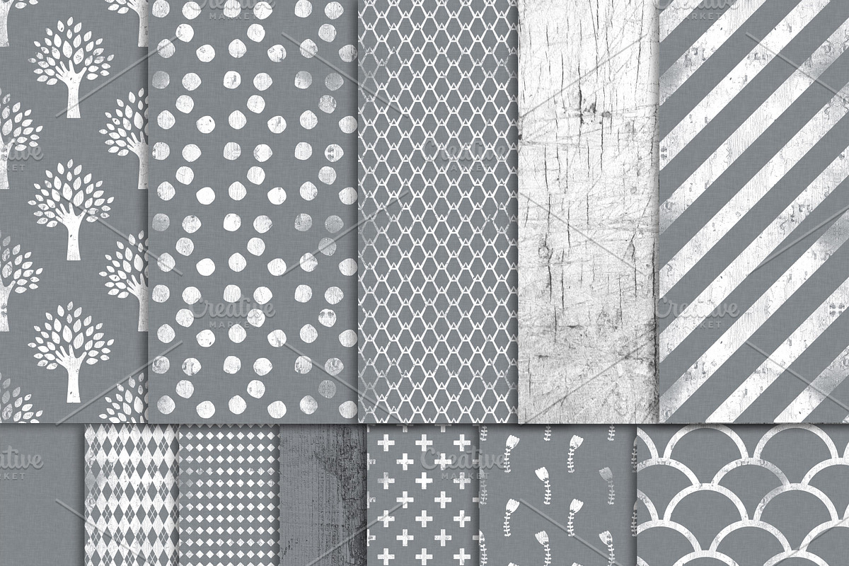 Digital Paper pack Grey preview 2