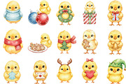 Whimsical Christmas Chick Clipart, an Illustration by Designking (Thumbnail 2 of 5)