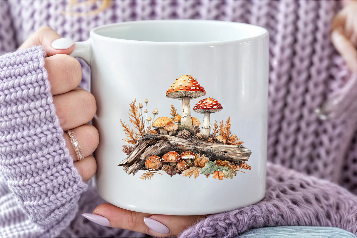 Watercolor Mushroom Clipart bundle, an Illustration by DreamCafeArt (Photo 7 of 9)
