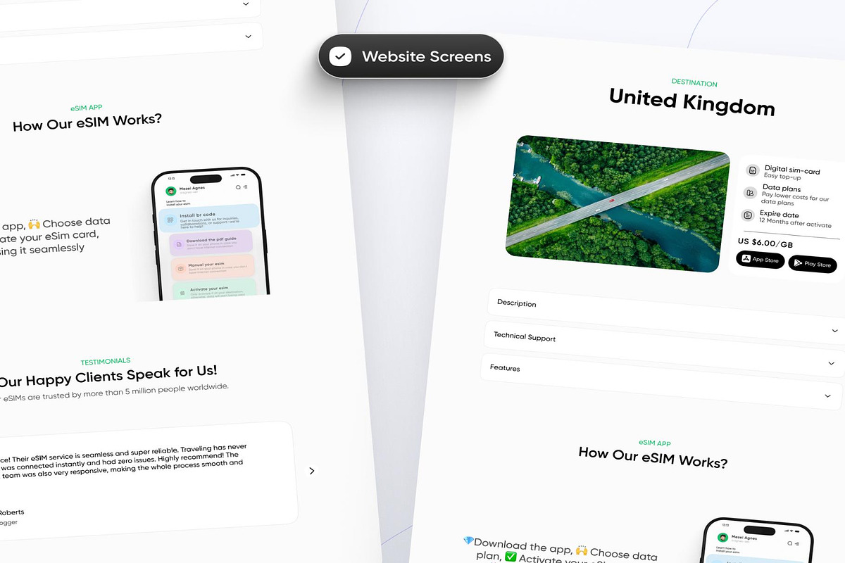 eSIM Product UIKit App Web Dashboard, an UI Kit Template by Creative Perspective (Photo 7 of 8)