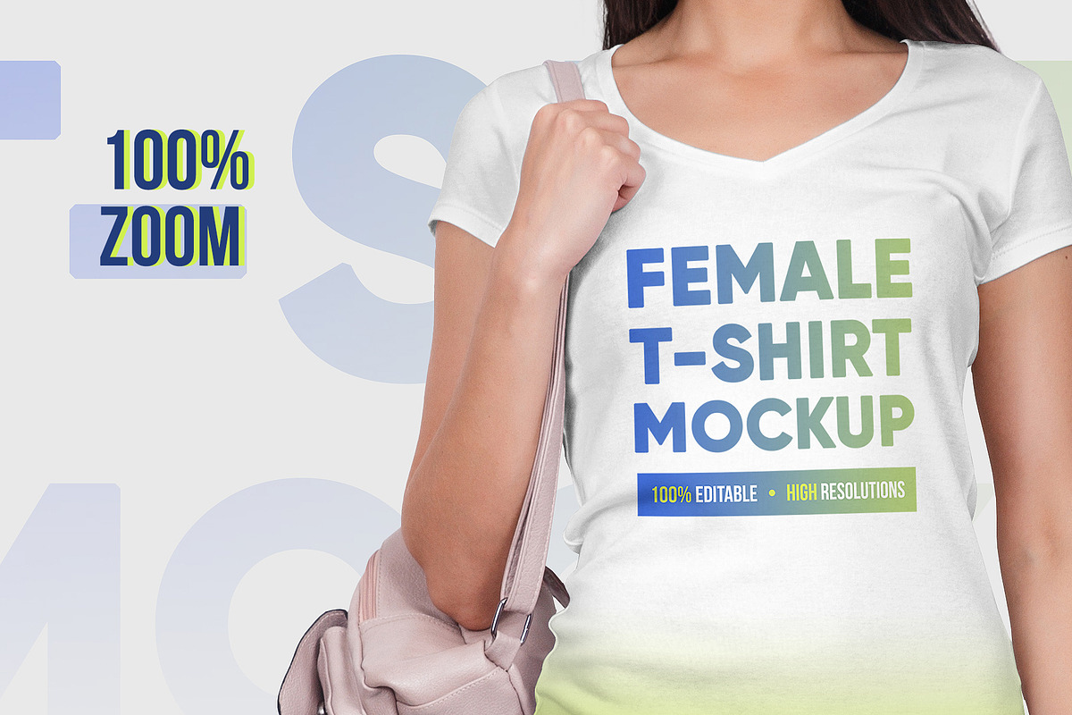 Female V-Neck T-Shirt Mockup, a Shirt Mockup by Hi, Mock-Up! (Photo 3 of 10)