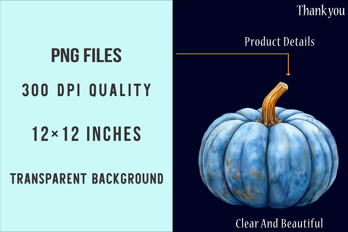 Watercolor Pumpkin Clipart, an Illustration by SinaCreation (Photo 5 of 5)