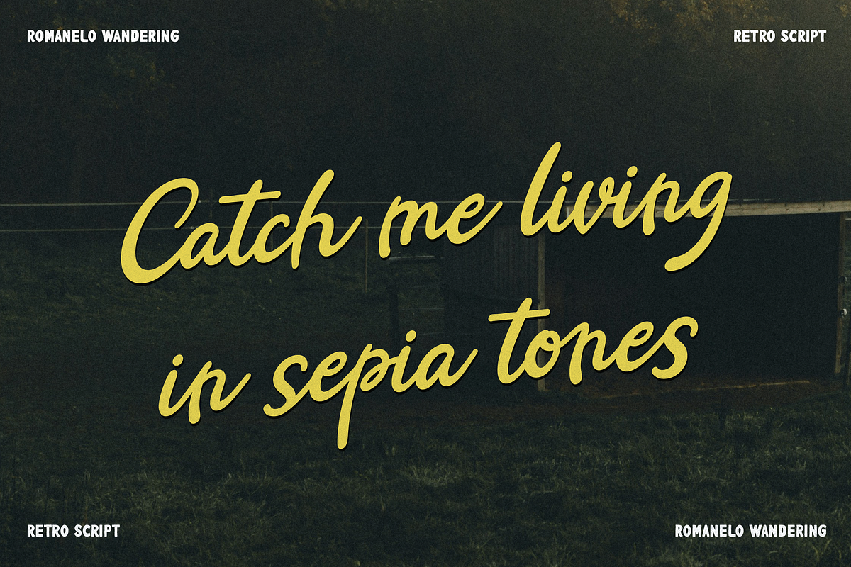 Romanelo Wandering | Retro Script, a Font by gracetype_studio (Photo 7 of 12)