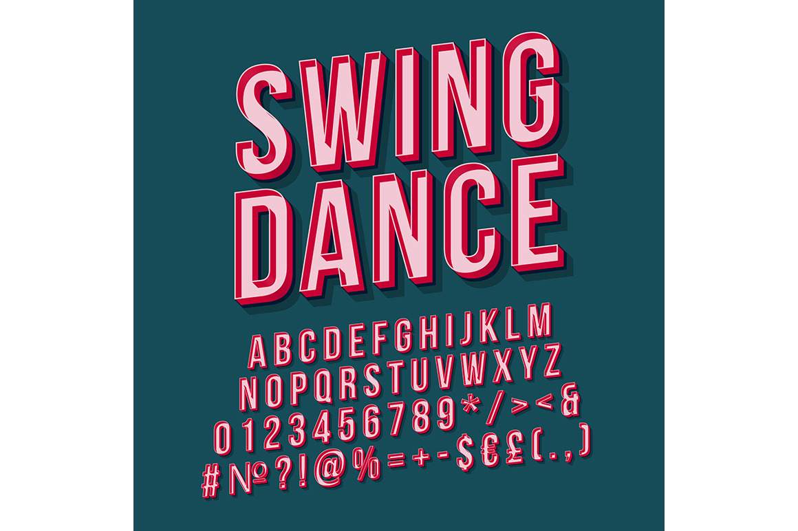 Swing dance vintage 3d lettering, a Templates & Theme by IMG Visuals