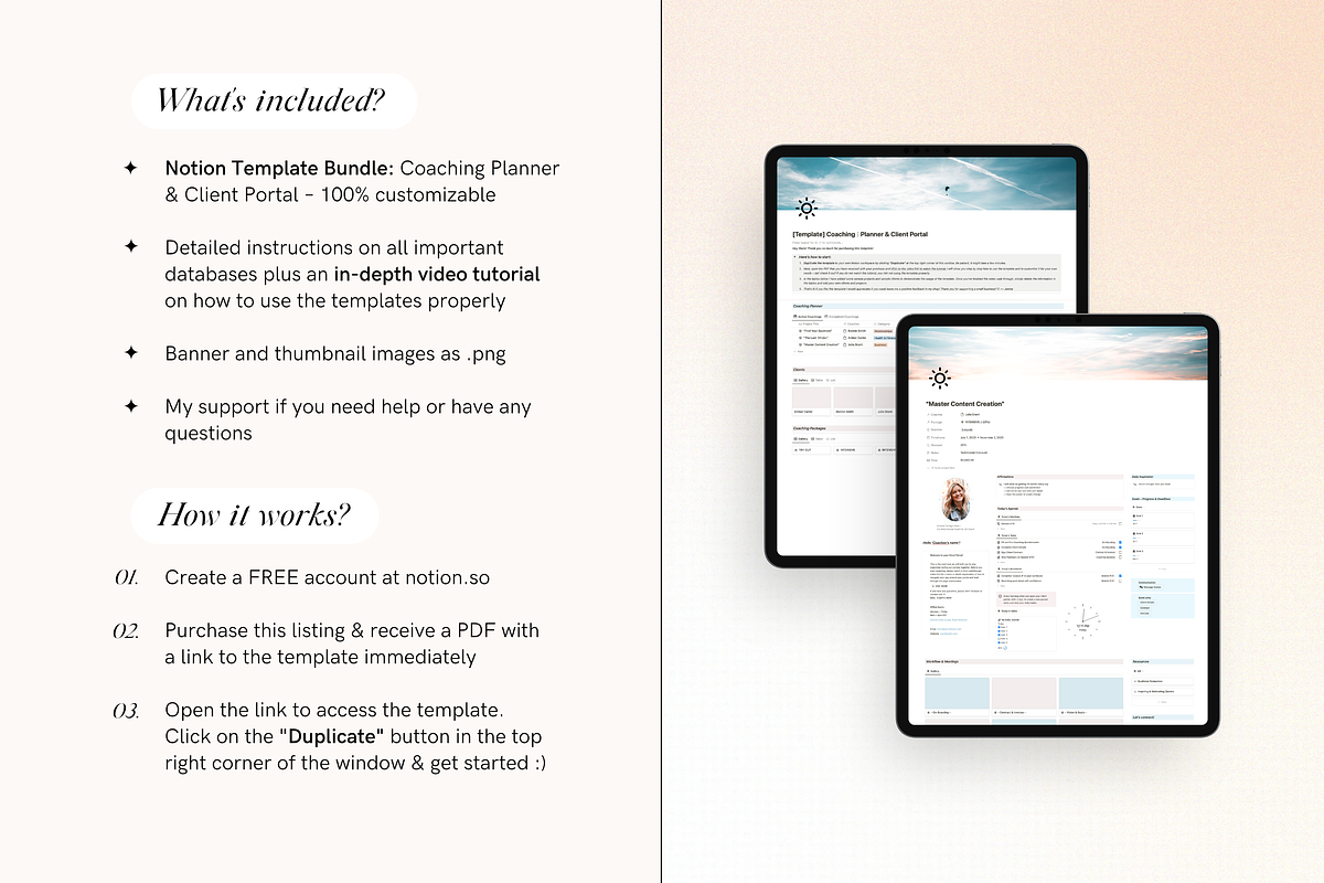Notion Template Coaching Planner, a Stationery Template by TheCoastlineStudio (Photo 10 of 10)