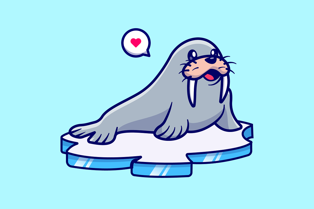 Cute Walrus Sea Lion On Ice Cartoon, an Animal Illustration by Catalyst Labs (Photo 1 of 3)