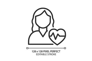 Cardiology pixel perfect linear icon, an Outline Icon by IMG Visuals