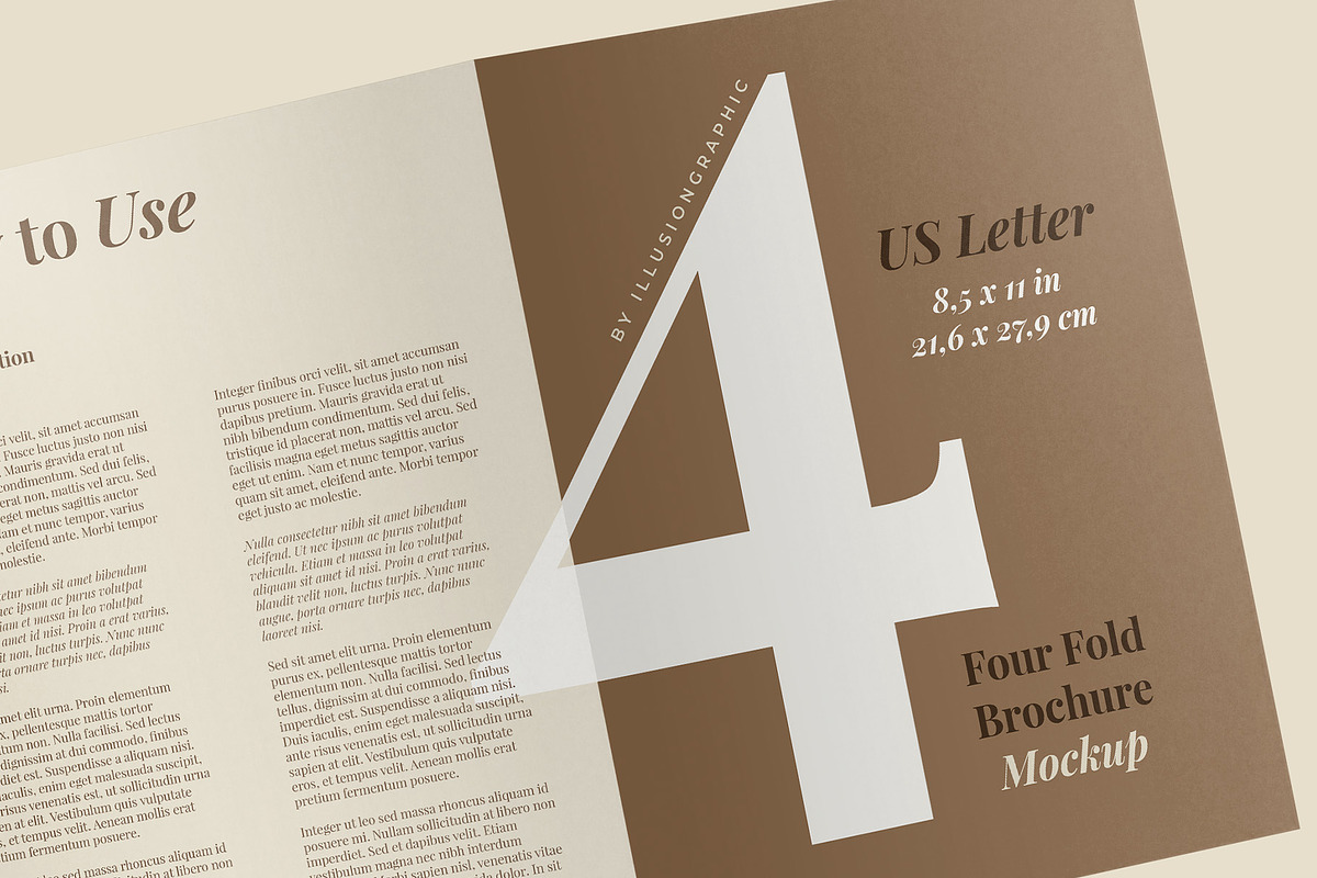 4 Fold US Letter Brochure Mockup, an Advertising Mockup by Illusiongraphic (Photo 18 of 20)