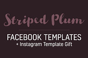 Striped Plum Facebook Template, a Social Media Template by DefayDesigns (Thumbnail 1 of 5)