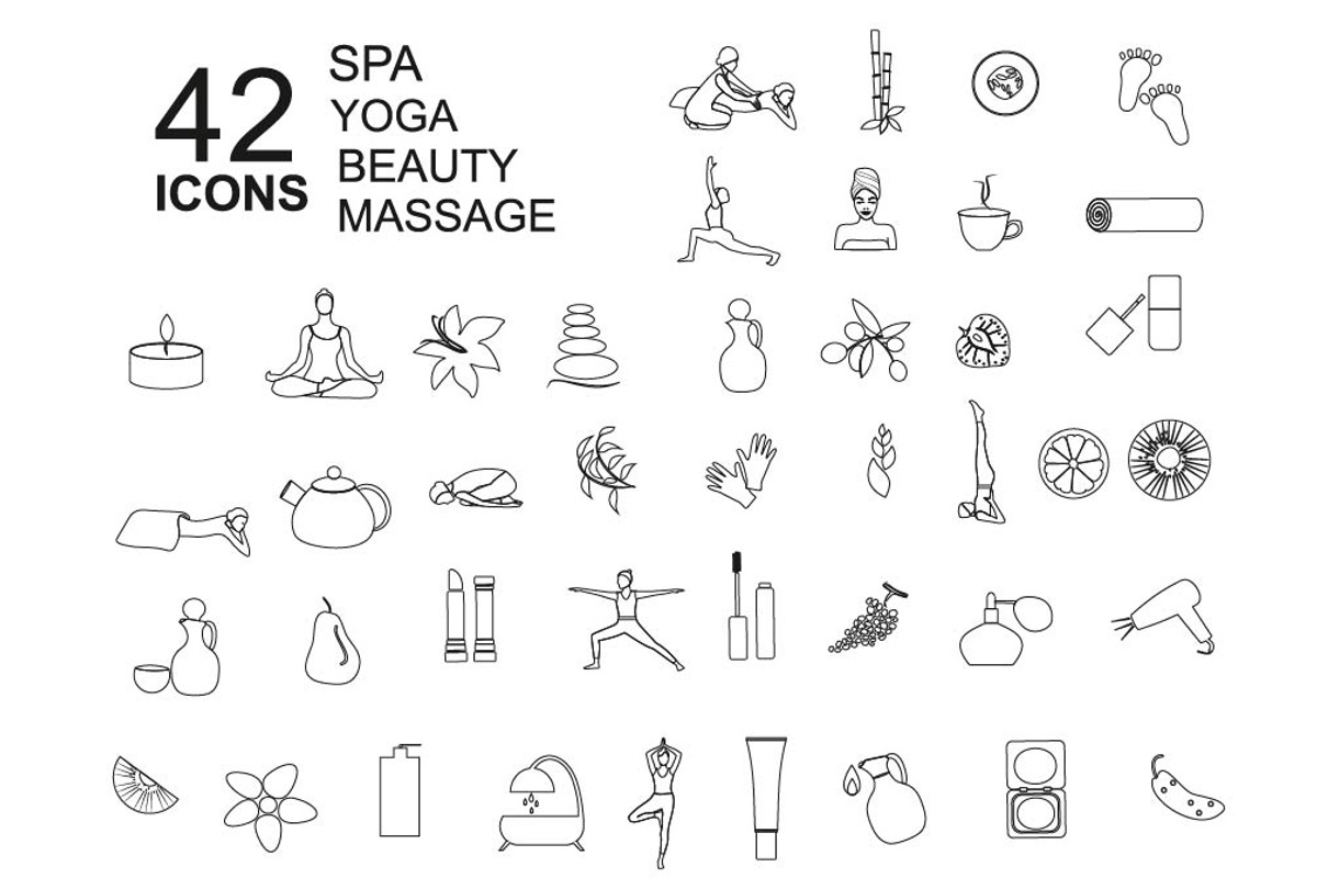 Line Spa, Massage, Beauty, Yoga Icon, a Graphic by Svetlana Voloshina