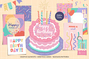 Birthday Party Bundle Illustrations, a Background Graphic by CreativeChristiana (Thumbnail 1 of 17)
