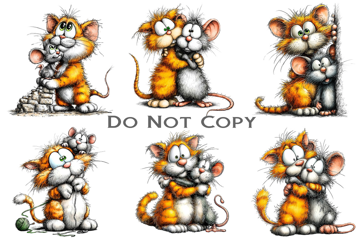 Quirky Cat and Mouse Best Friends, an Illustration by Craft Nest (Photo 8 of 9)