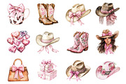 Watercolor Western Clipart, a Seasonal Illustration by CitraGraphics (Thumbnail 2 of 4)