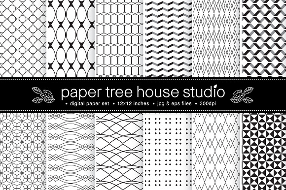12 Seamless Geometric Patterns preview 5