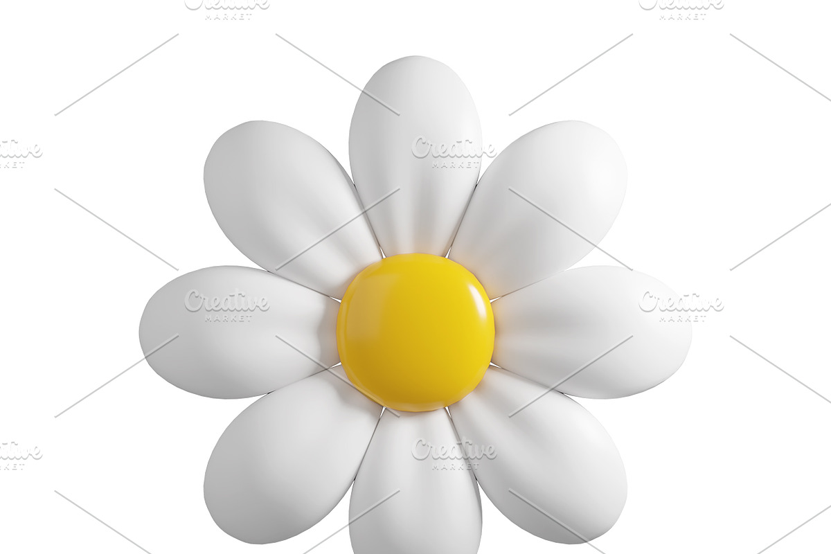 Cute 3D plastic Daisy Flower, a Plants & Tree 3D Model by Hannet (Photo 4 of 4)