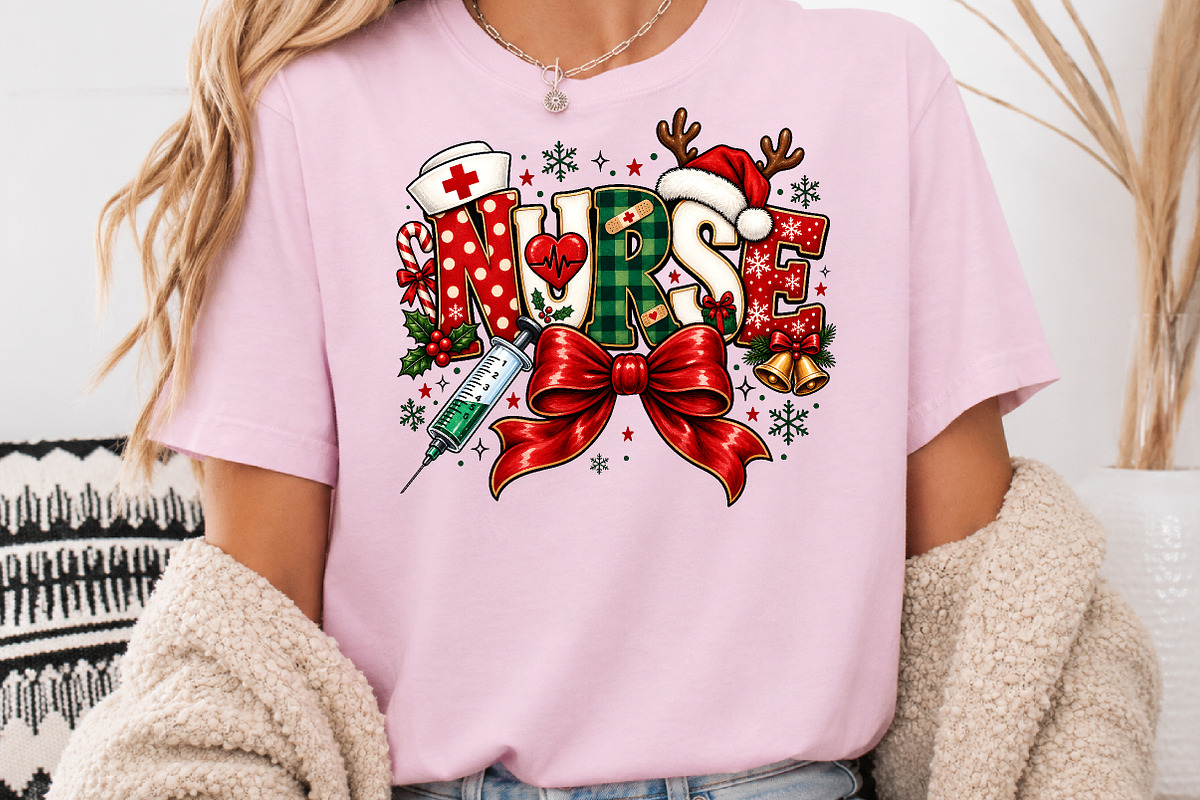 Nurse Christmas Sublimation PNG, a Seasonal Illustration by Rose Art (Photo 3 of 4)