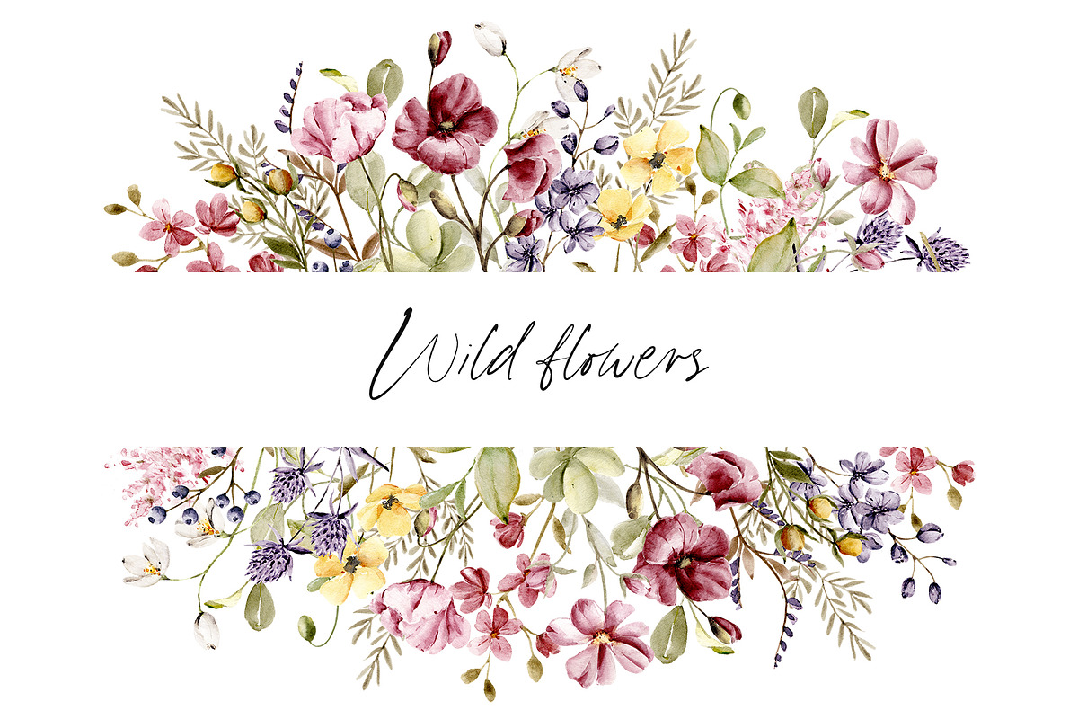 Wild flowers, poppies watercolor set, a Texture Illustration by Larisa Maslova (Photo 4 of 12)