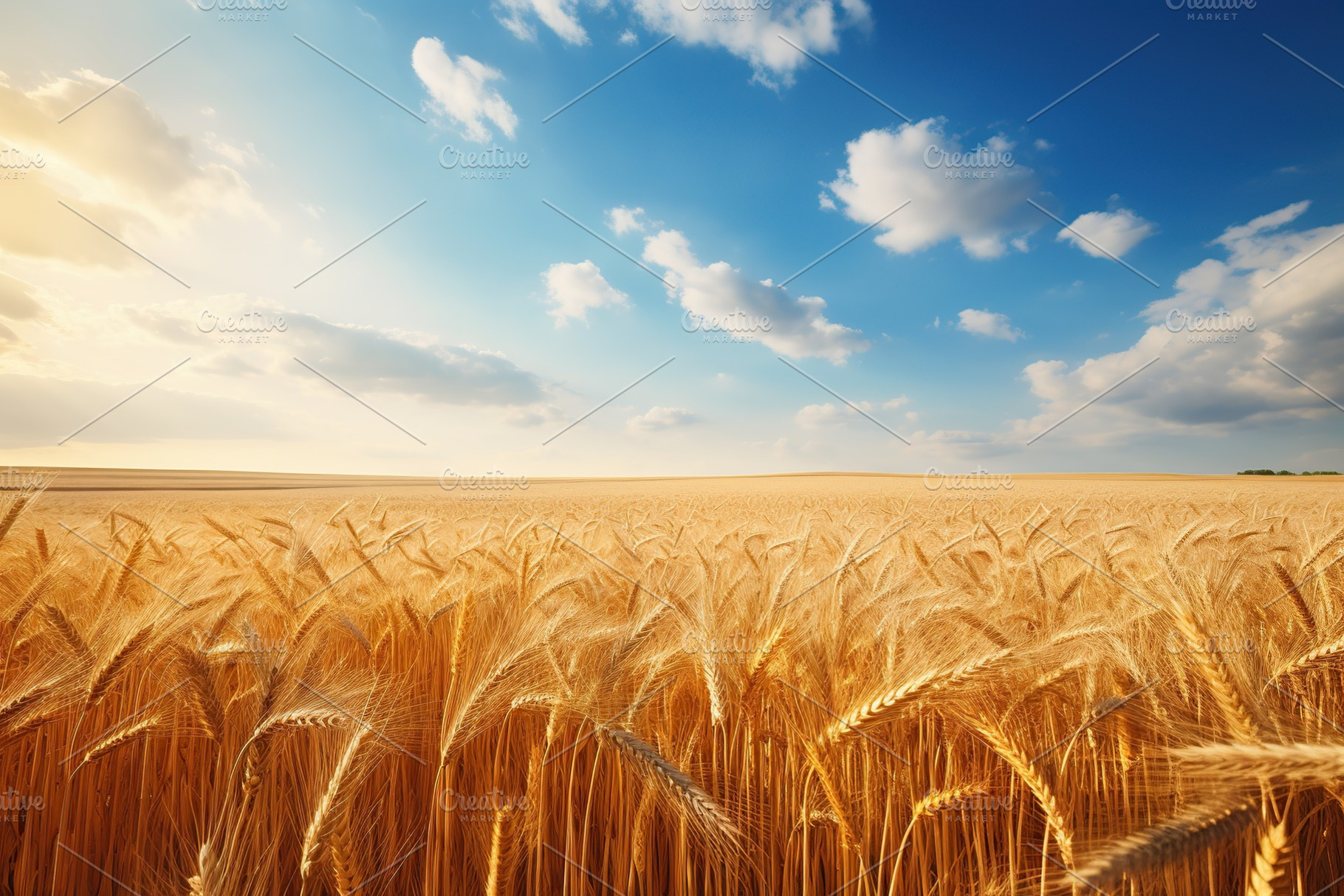 Wheat field with blue sky, a Nature Photo by AlyaAnd