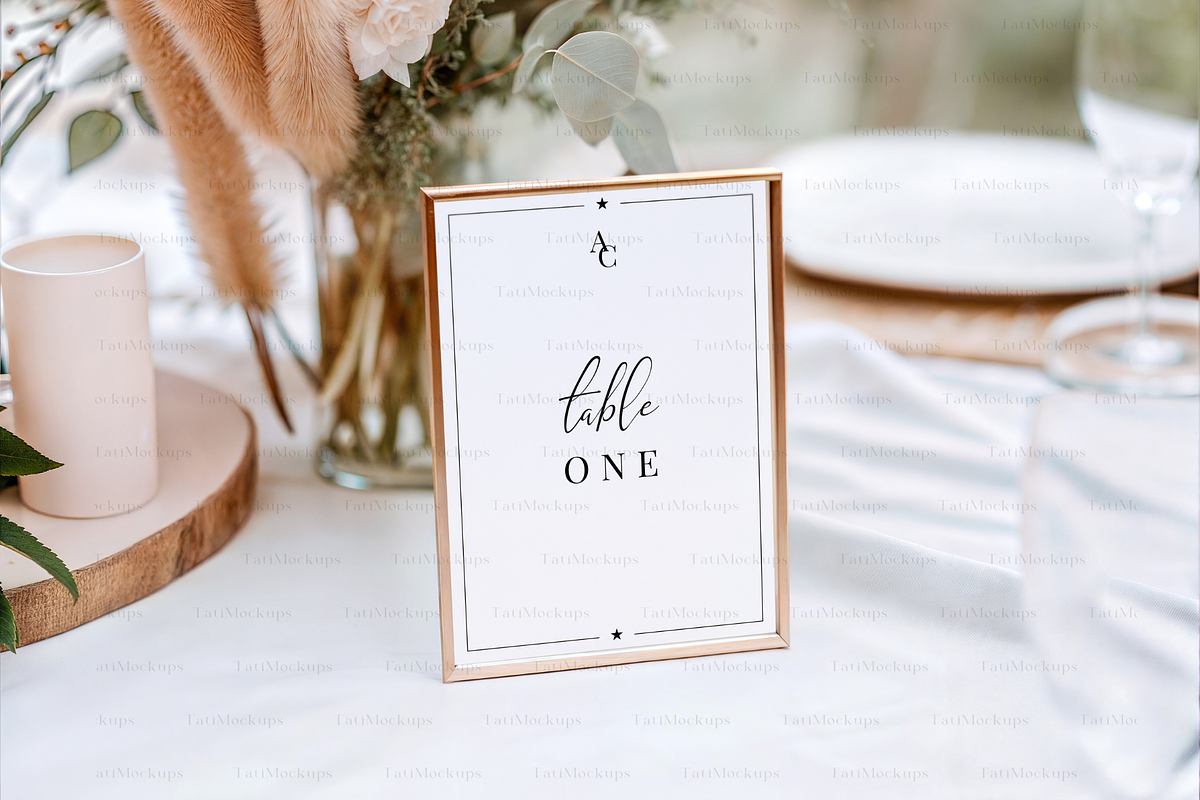 Gold Frame 5x7 Table Sign Mockup, a Product Mockup by TatiMockup (Photo 4 of 4)
