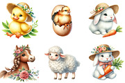 Cute Farm Animals Clipart, an Illustration by DreamArtGraphic (Thumbnail 4 of 4)