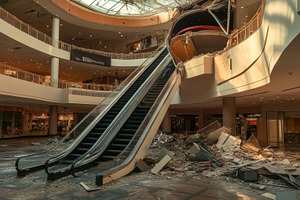Collapsed mall interior, a Photo by Beautiful things