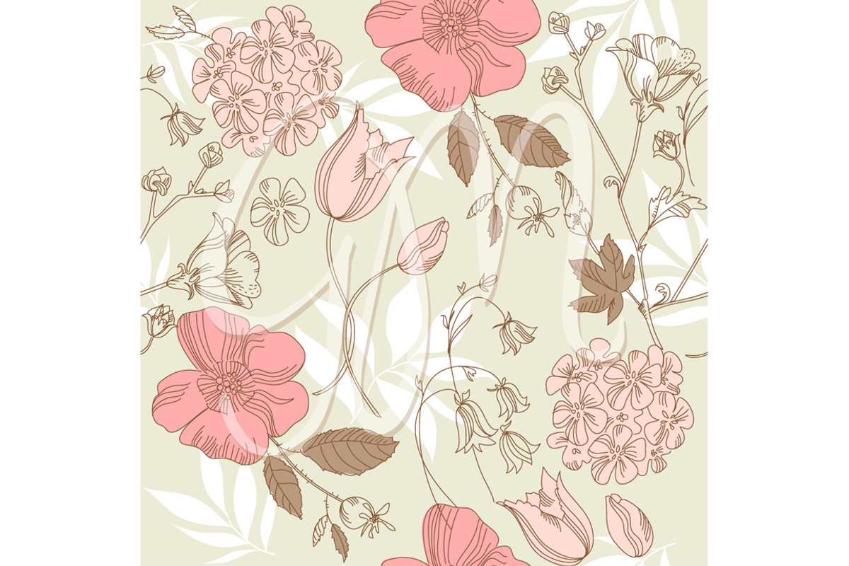 Flower Designs papers vintage style, an Illustration by GraphicMarket (Photo 5 of 5)