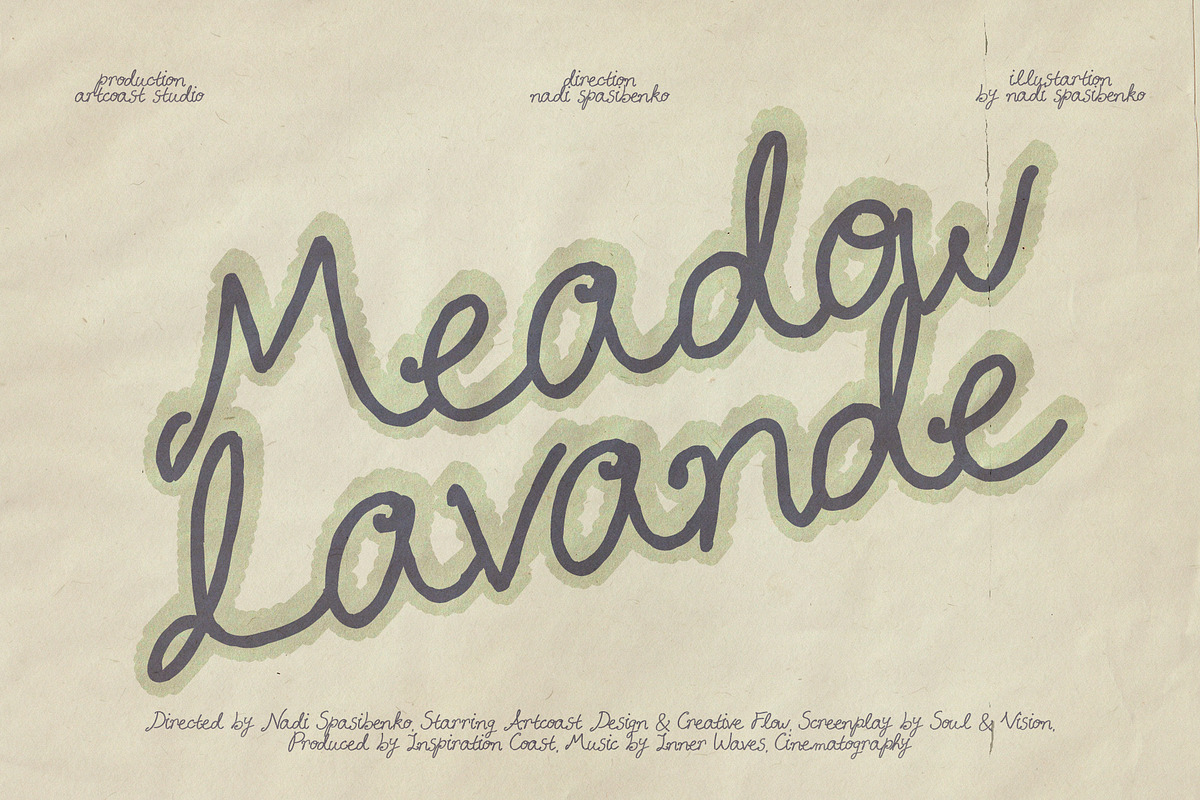 Meadow Lavande - Romantic Font, a Handwritten Font by nadispasibenko (Photo 1 of 13)