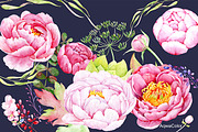 Watercolor clipart Wedding peonies, an Illustration by AqwaColor (Thumbnail 4 of 4)