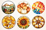 Round Stained Glass Autumn, an Illustration by Dream Creation (Thumbnail 2 of 6)