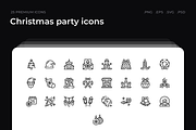 Christmas party icons, an Outline Icon by Wencory (Thumbnail 1 of 2)