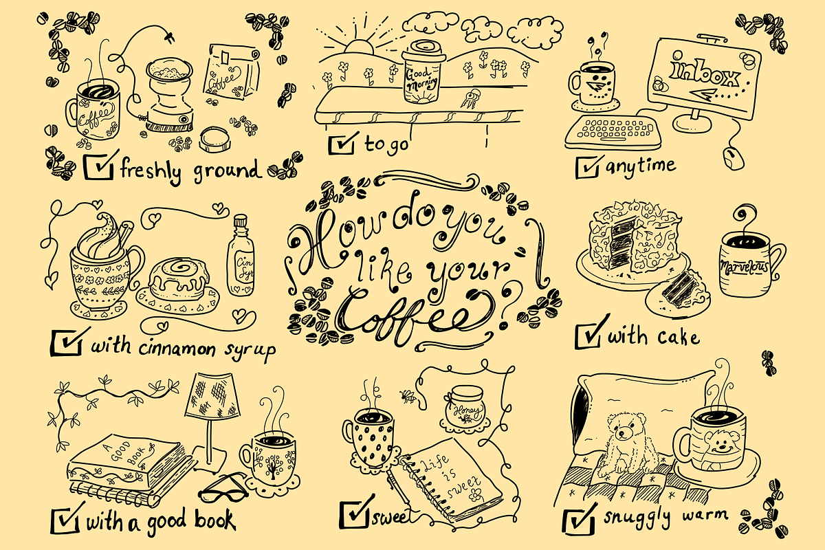 Coffee Break Illustrations, an Illustration by AJ Doodles (Photo 2 of 15)