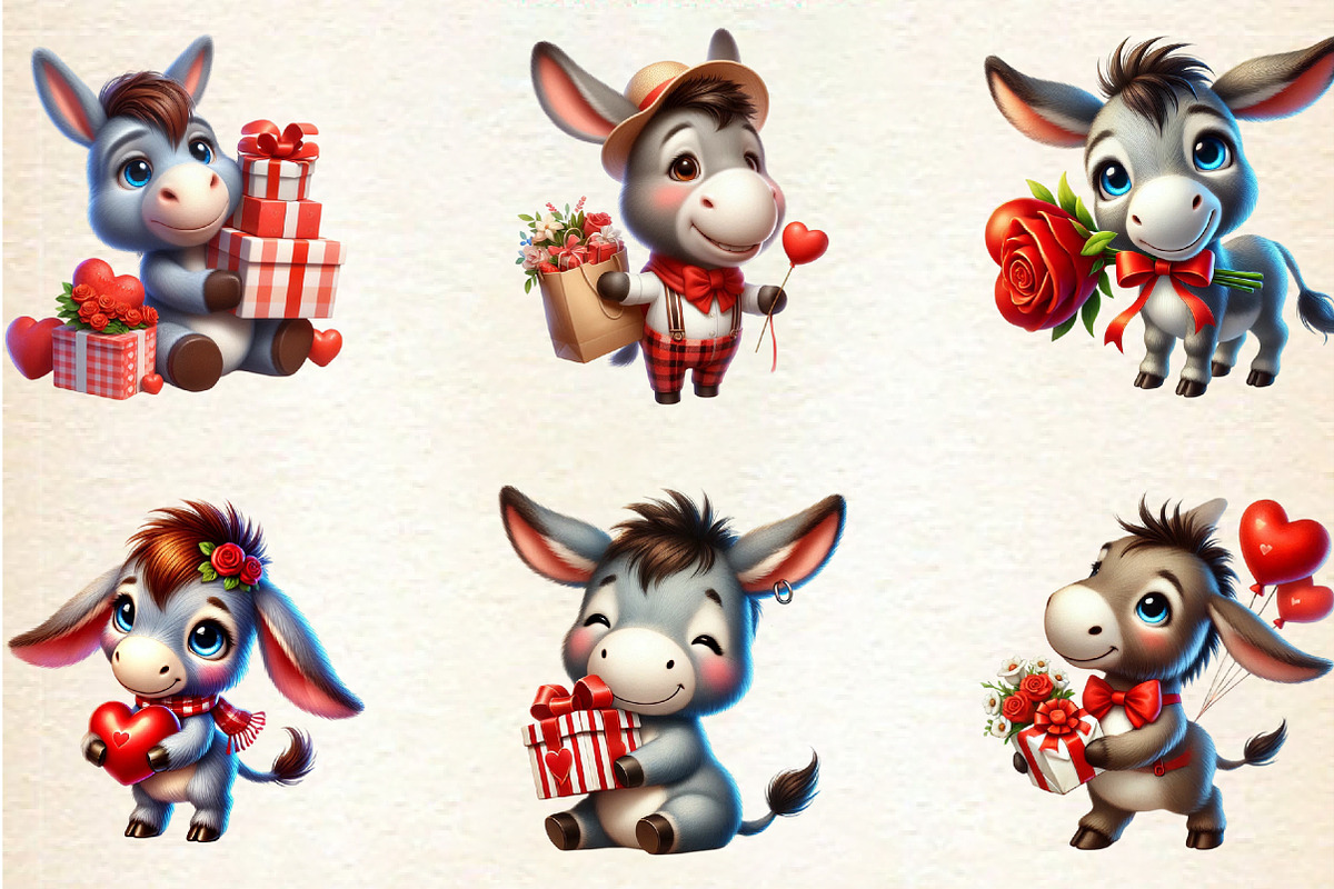 Valentine's Day Funny Donkey Sublima, an Illustration by DreamArtGraphic (Photo 6 of 6)