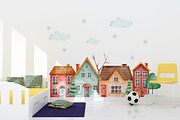 Watercolor Winter Houses clipart, a Decorative Illustration by LuiDesignStudio (Thumbnail 4 of 5)