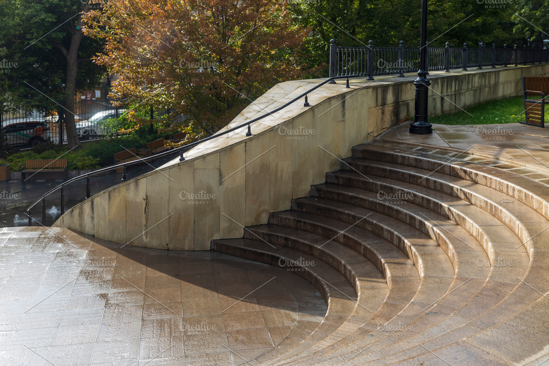 Curved Stone Staircase, an Architecture Photo by Imaginarium