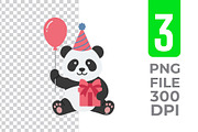 Party Panda Vector Trio Pack, an Object Graphic by Artonix (Thumbnail 3 of 3)