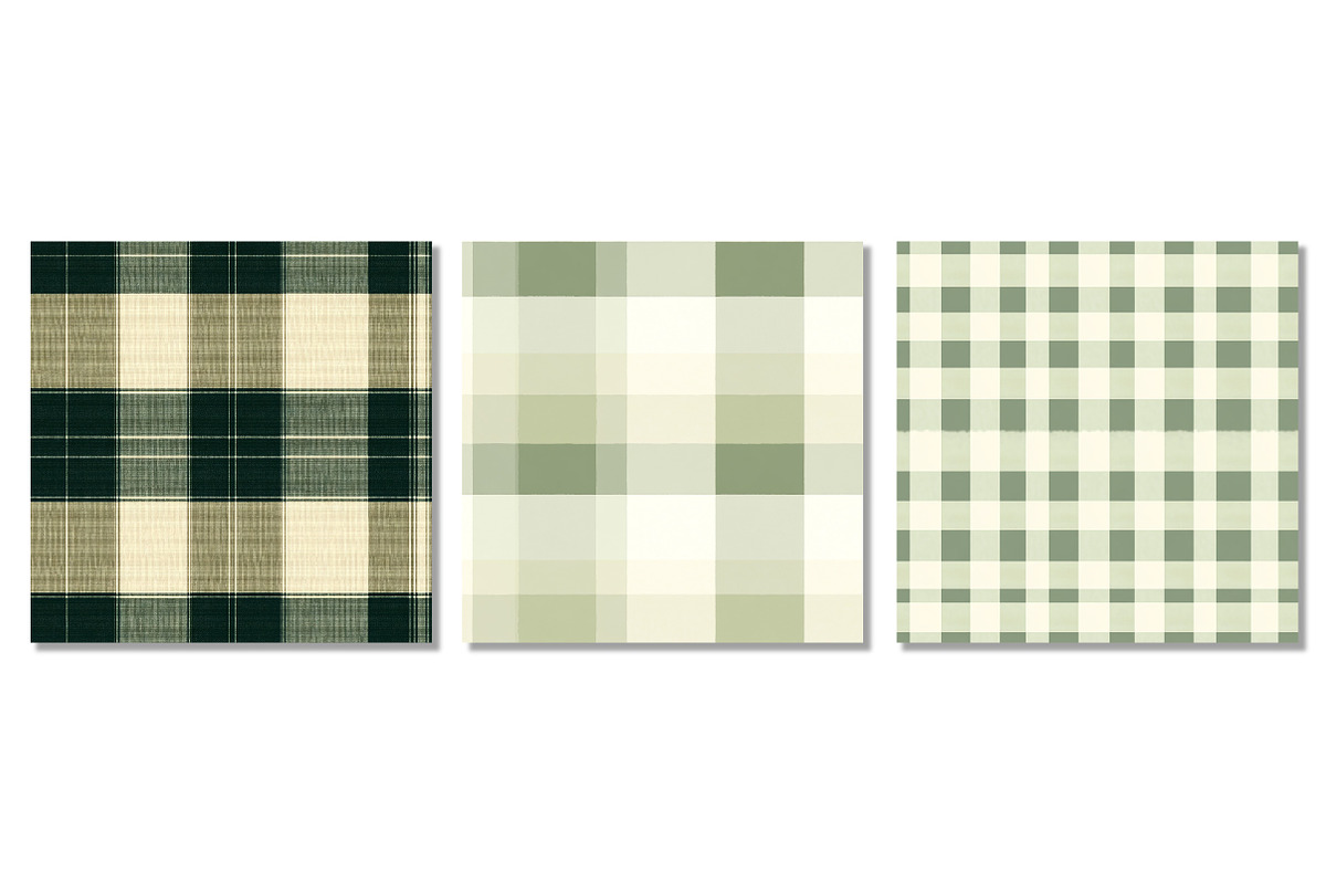 Green & Beige Gingham Patterns, a Pattern Graphic by Dream Creation (Photo 6 of 6)