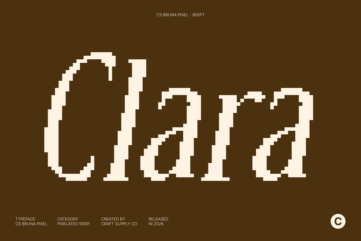 CS Bruna Pixel, a Serif Font by Craft Supply Co. (Photo 2 of 8)