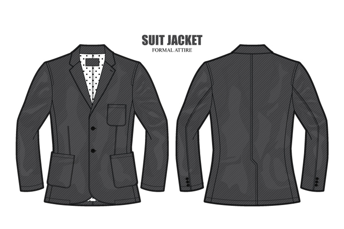 Men Formal Suit Jacket Vector, an Illustration by VECFASHION