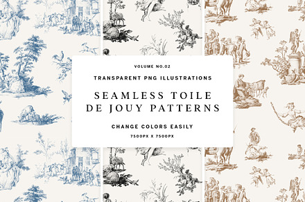 Chinoiserie Toile Seamless Patterns, a Pattern Graphic by Century Library