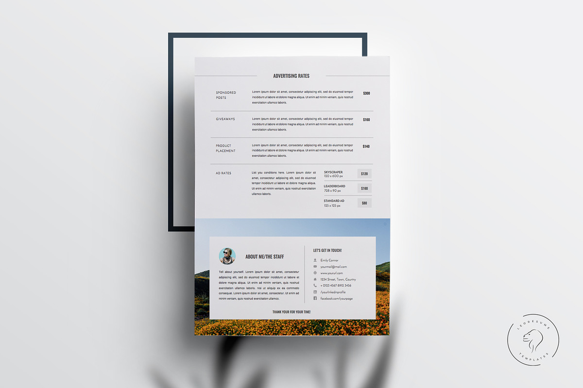 3 Page Media Kit Template for Word, a Resume Template by Leo Resume (Photo 3 of 5)