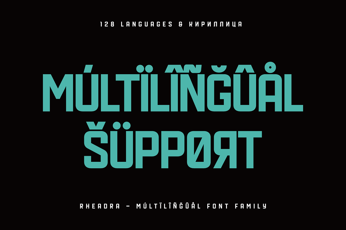 Rheadra Cyrillic Typeface (58 Fonts)