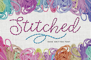 Stitched hand written font, a Script Font by Phil Marquet